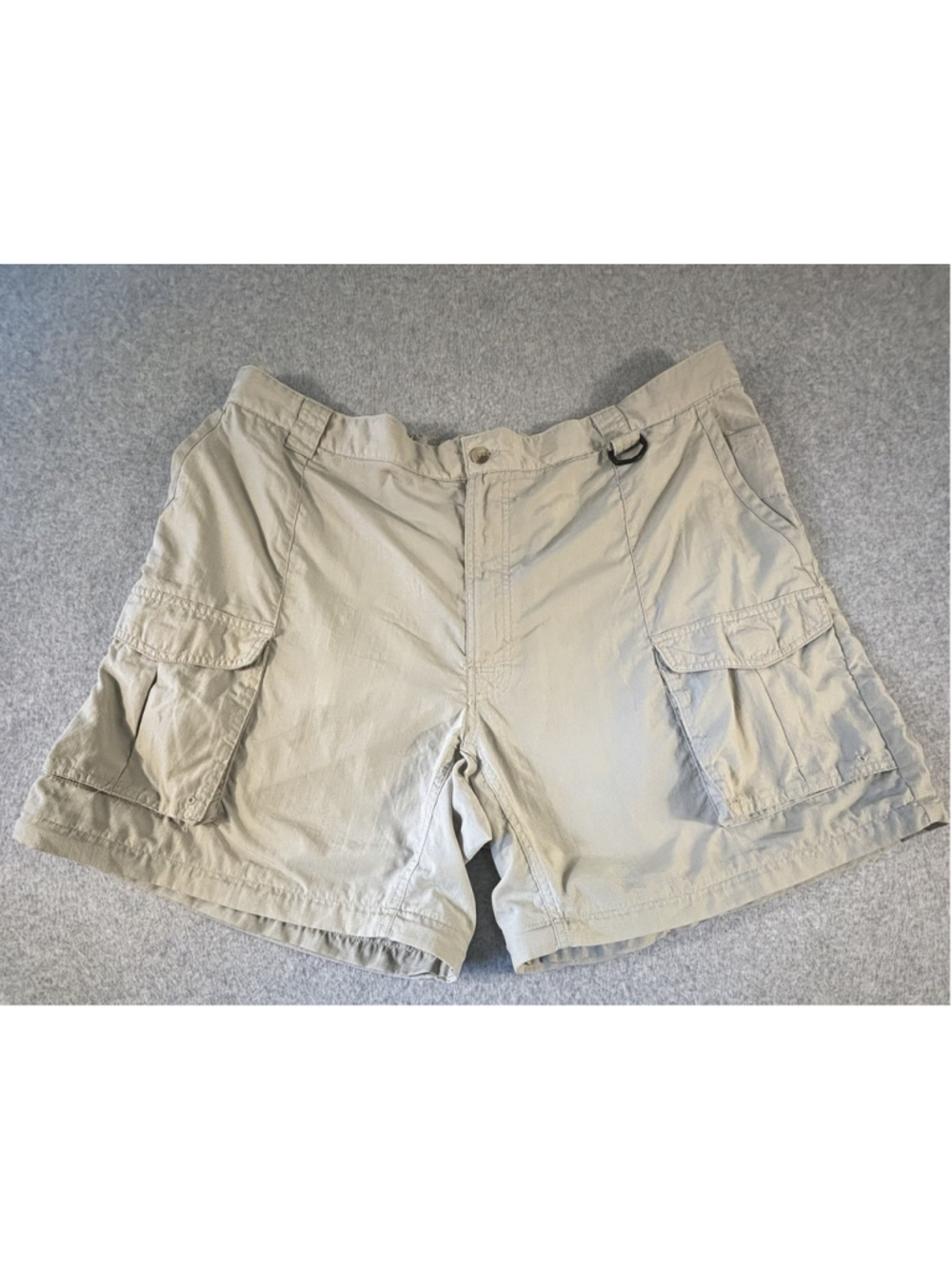 Columbia PFG Men’s XXL Khaki Nylon Cargo Fishing Shorts Elastic Waist FM8280